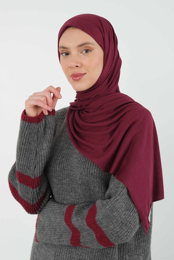 Combed Cotton Shawl Burgundy
