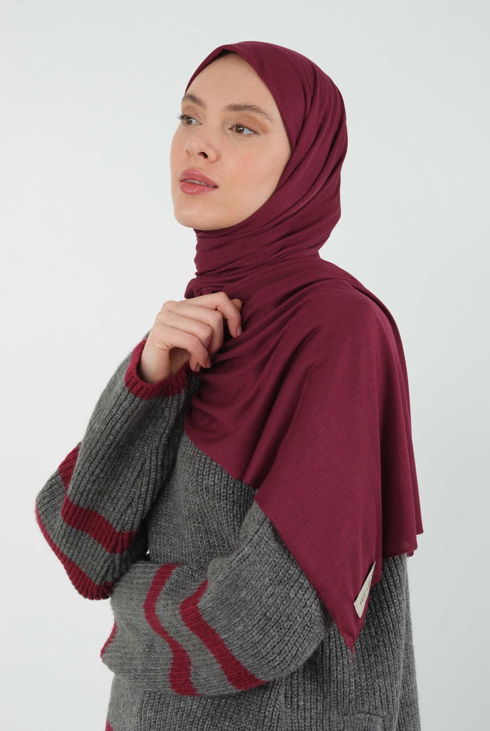 Combed Cotton Shawl Burgundy