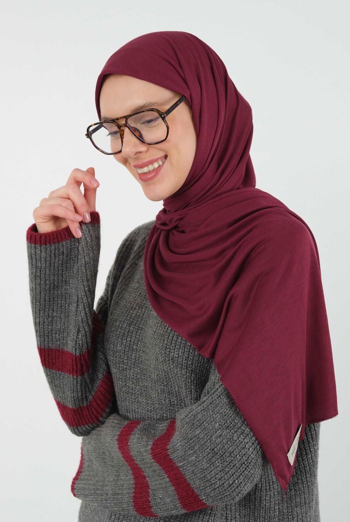 Combed Cotton Shawl Burgundy