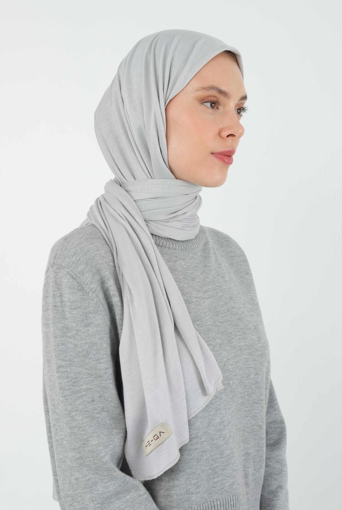 Combed Cotton Shawl Light Gray