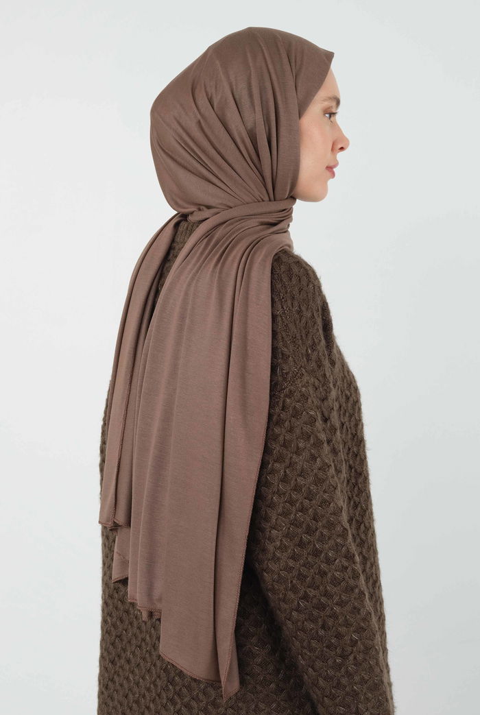 Combed Cotton Shawl Dark Hazelnut
