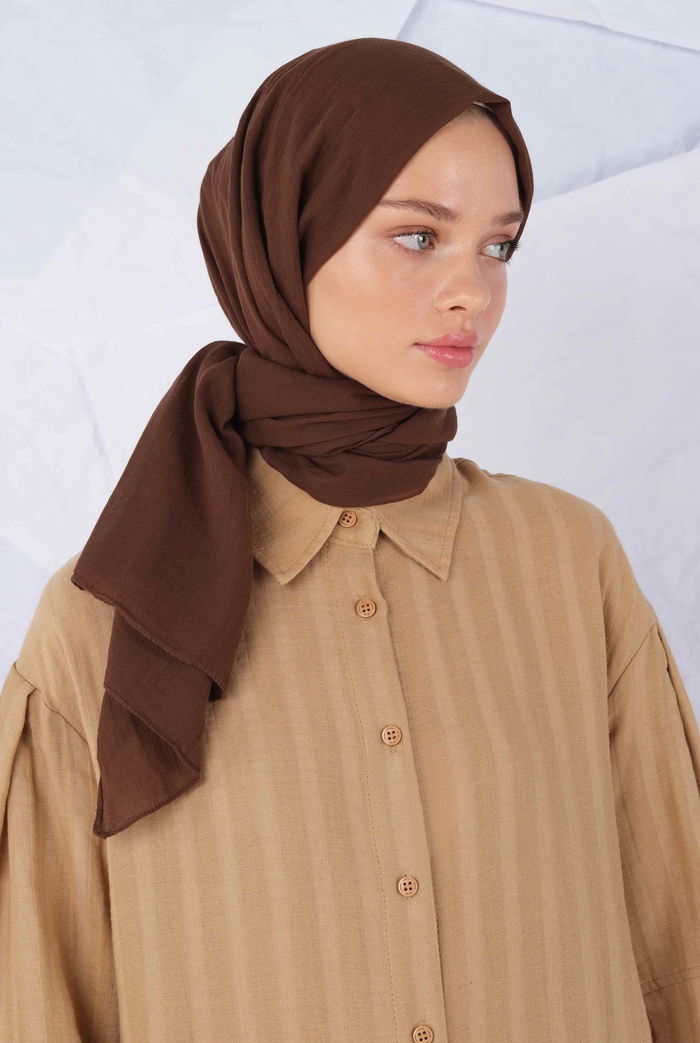 Cotton Shawl Dark Brown