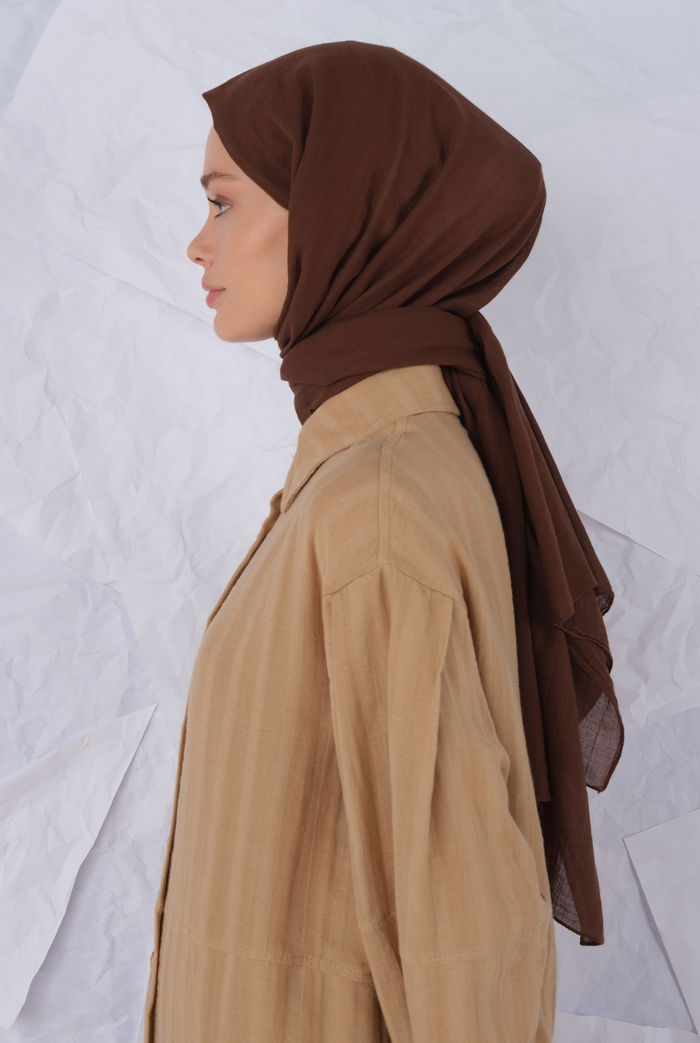 Cotton Shawl Dark Brown