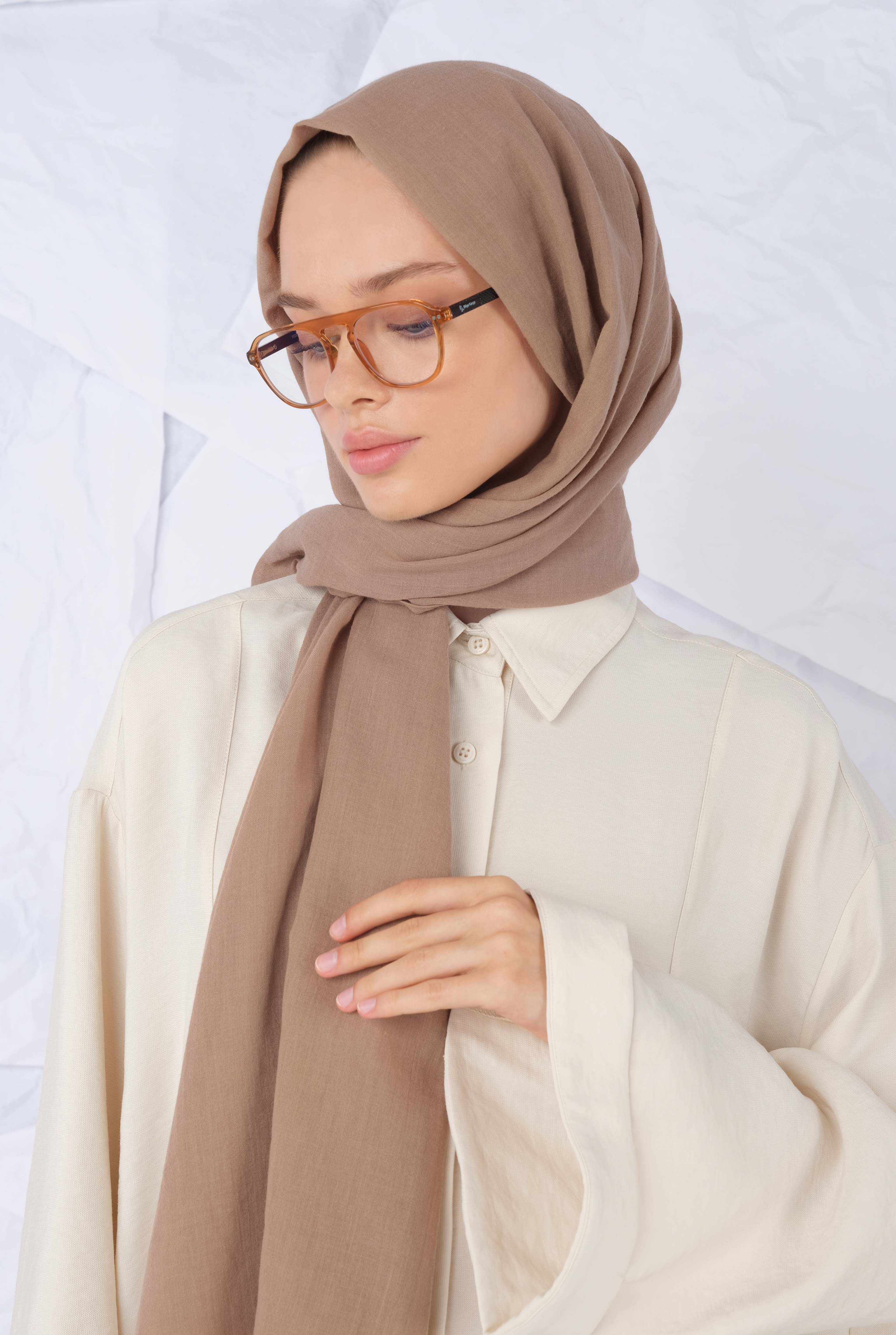 Cotton Shawl Light Hazelnut