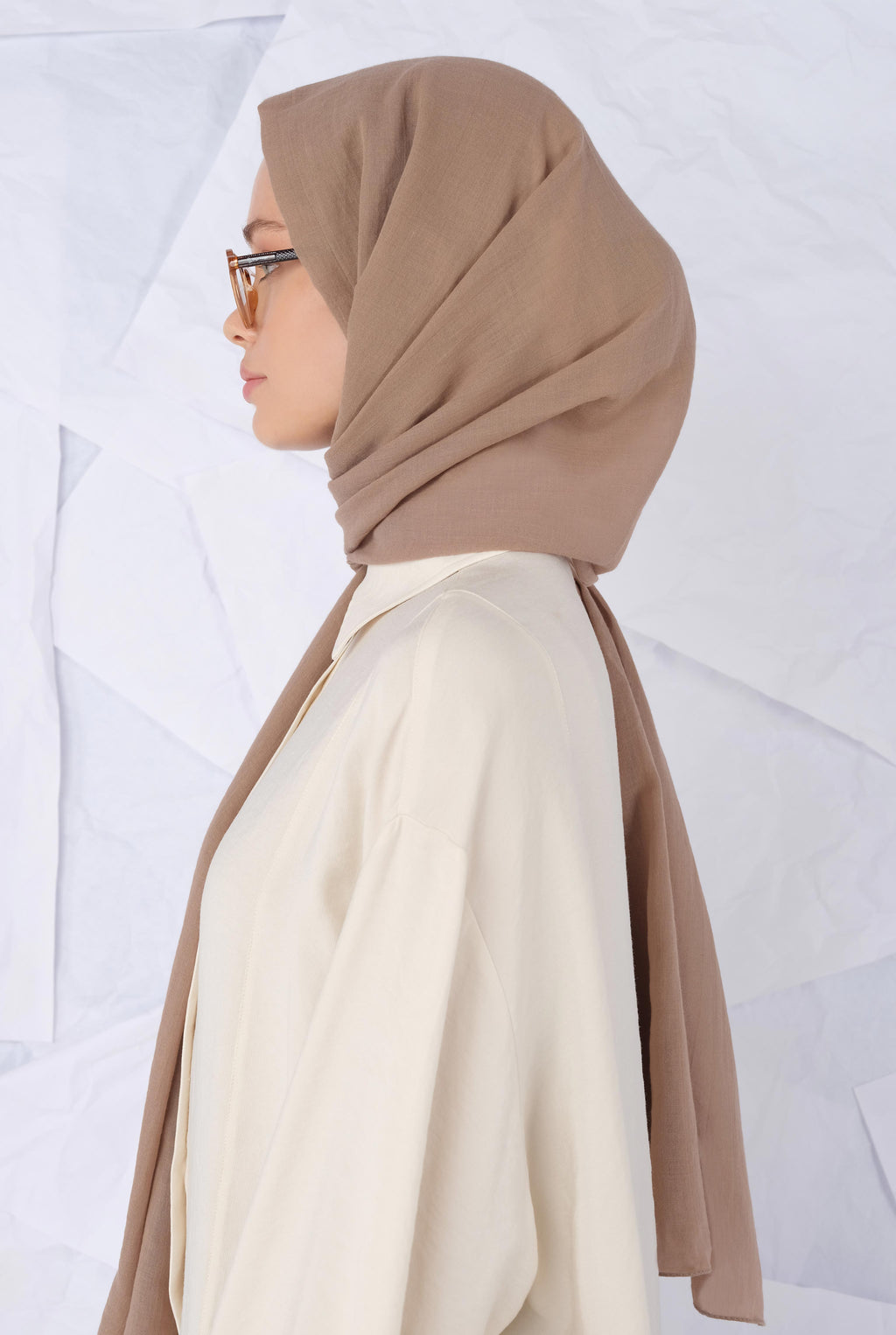 Cotton Shawl Light Hazelnut
