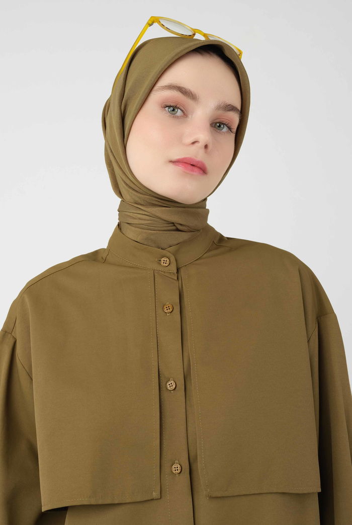 Soft Wrinkle Scarf Oil Green