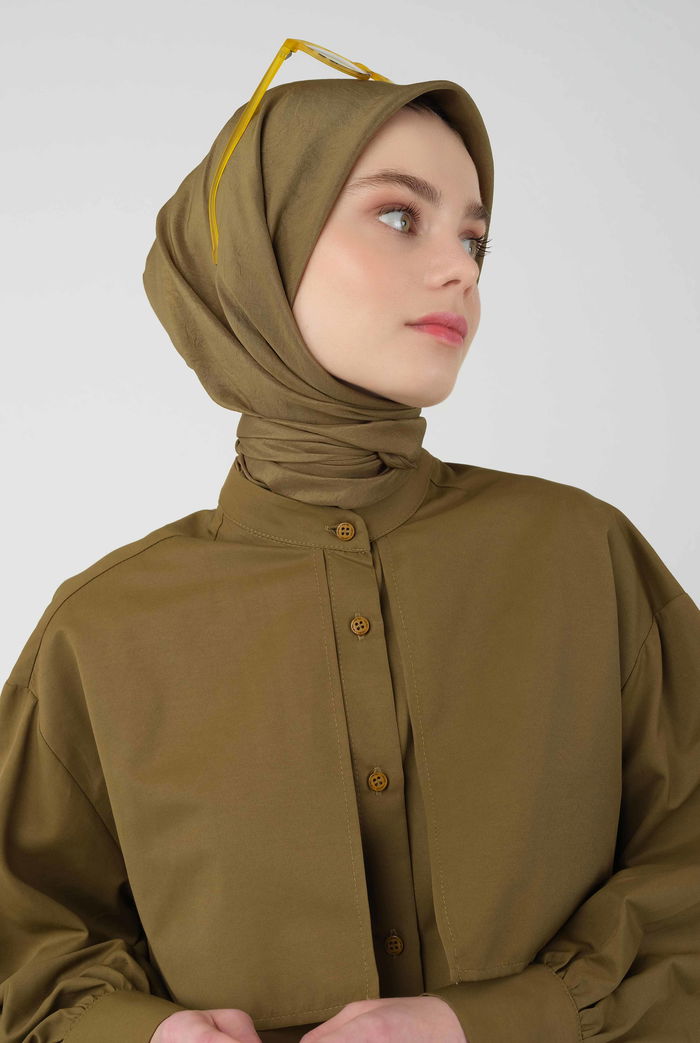 Soft Wrinkle Scarf Oil Green