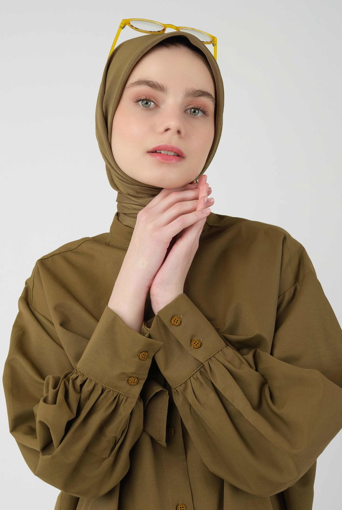 Soft Wrinkle Scarf Oil Green