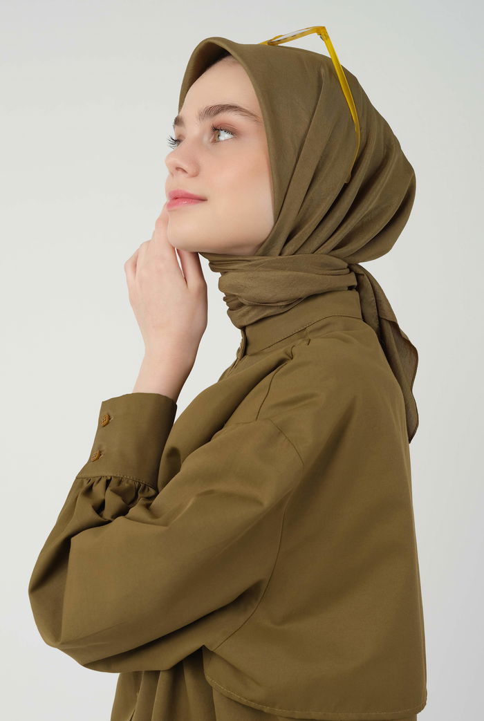 Soft Wrinkle Scarf Oil Green