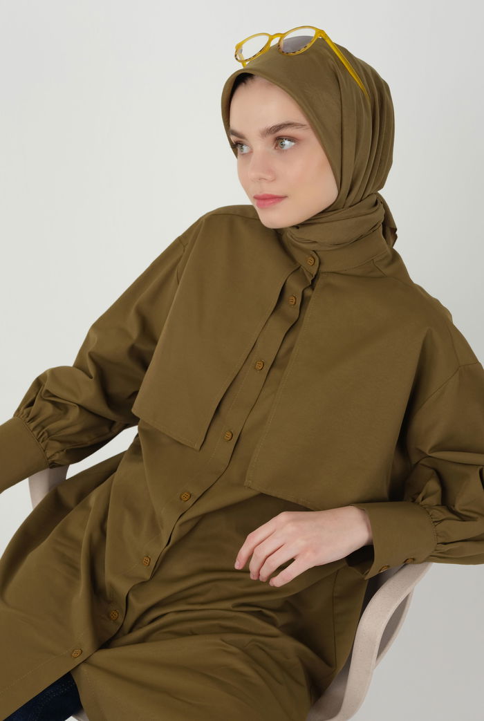 Soft Wrinkle Scarf Oil Green