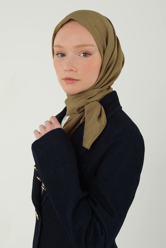 Soft Wrinkled Scarf Light Olive Green