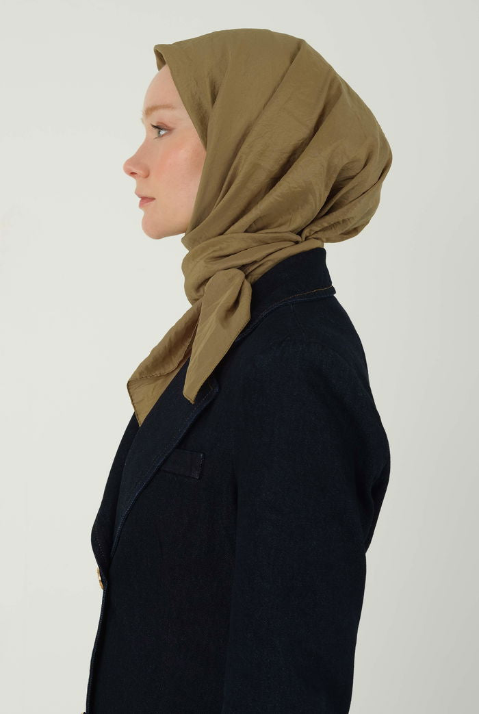 Soft Wrinkled Scarf Light Olive Green