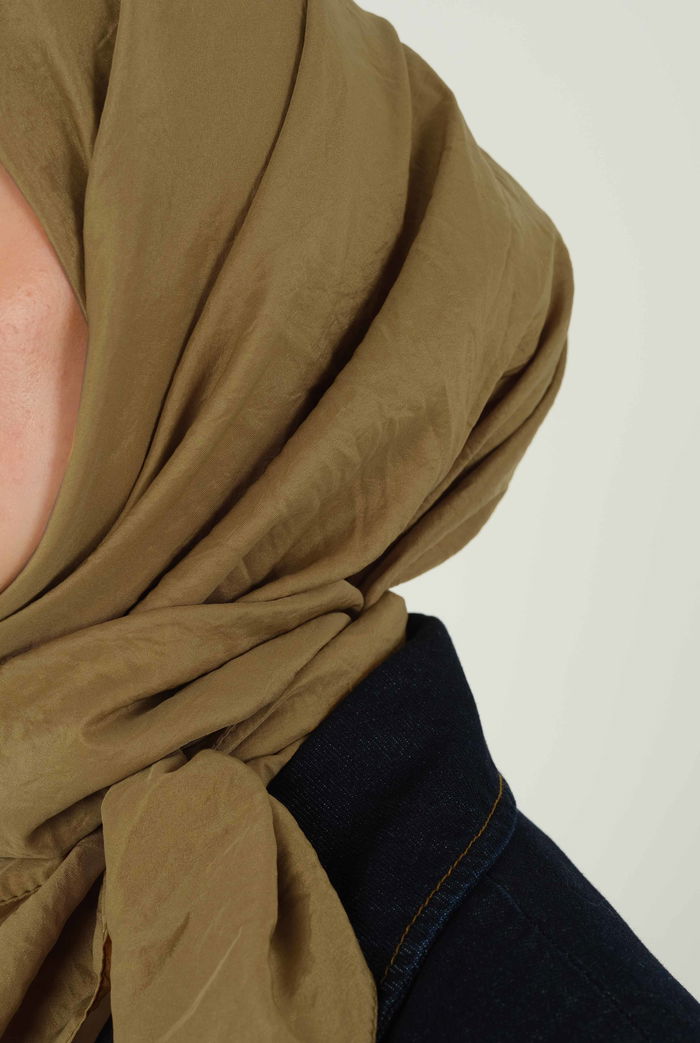 Soft Wrinkled Scarf Light Olive Green